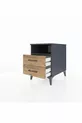 Table de chevet Kronos avec une étagère et 2 tiroirs Anthracite-Bois de pin