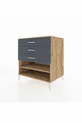 Commode Kronos à une étagère et trois tiroirs en pin-anthracite