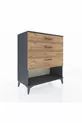 Commode Hyperion 3 tiroirs Anthracite-Sapin