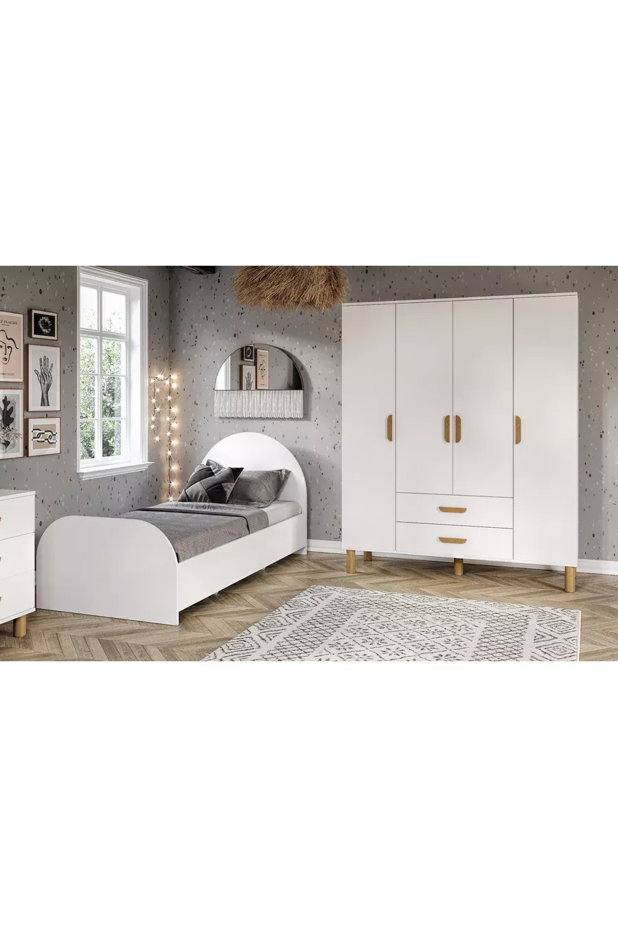 Ensemble de chambre d'enfant Bohem Sun, entièrement en MDF