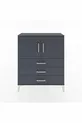 Commode Arges avec 2 étagères, 3 tiroirs et 2 portes, Anthracite-Anthracite