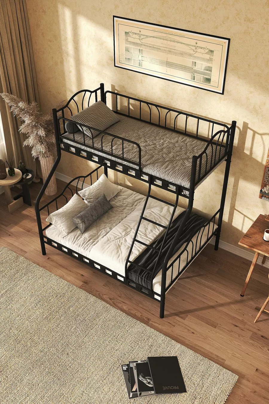 Lit superposé en métal pour 3 personnes avec 3 adultes &