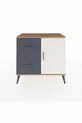 Commode Hyperion avec une seule étagère, 2 tiroirs et une porte, pin-gris/anthracite
