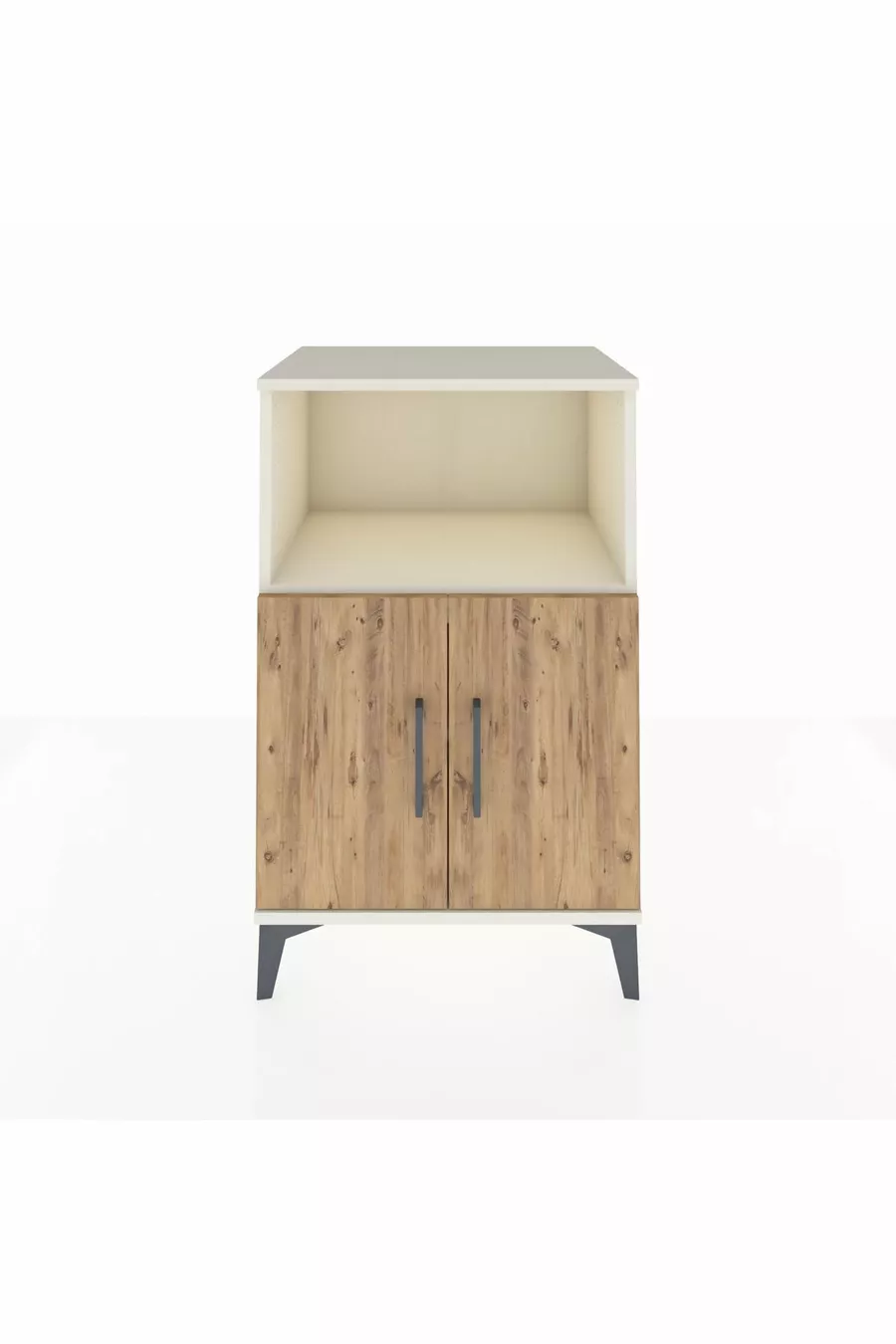 Commode Hyperion à 2 étagères et 2 portes, Pierre de Lune-Pin