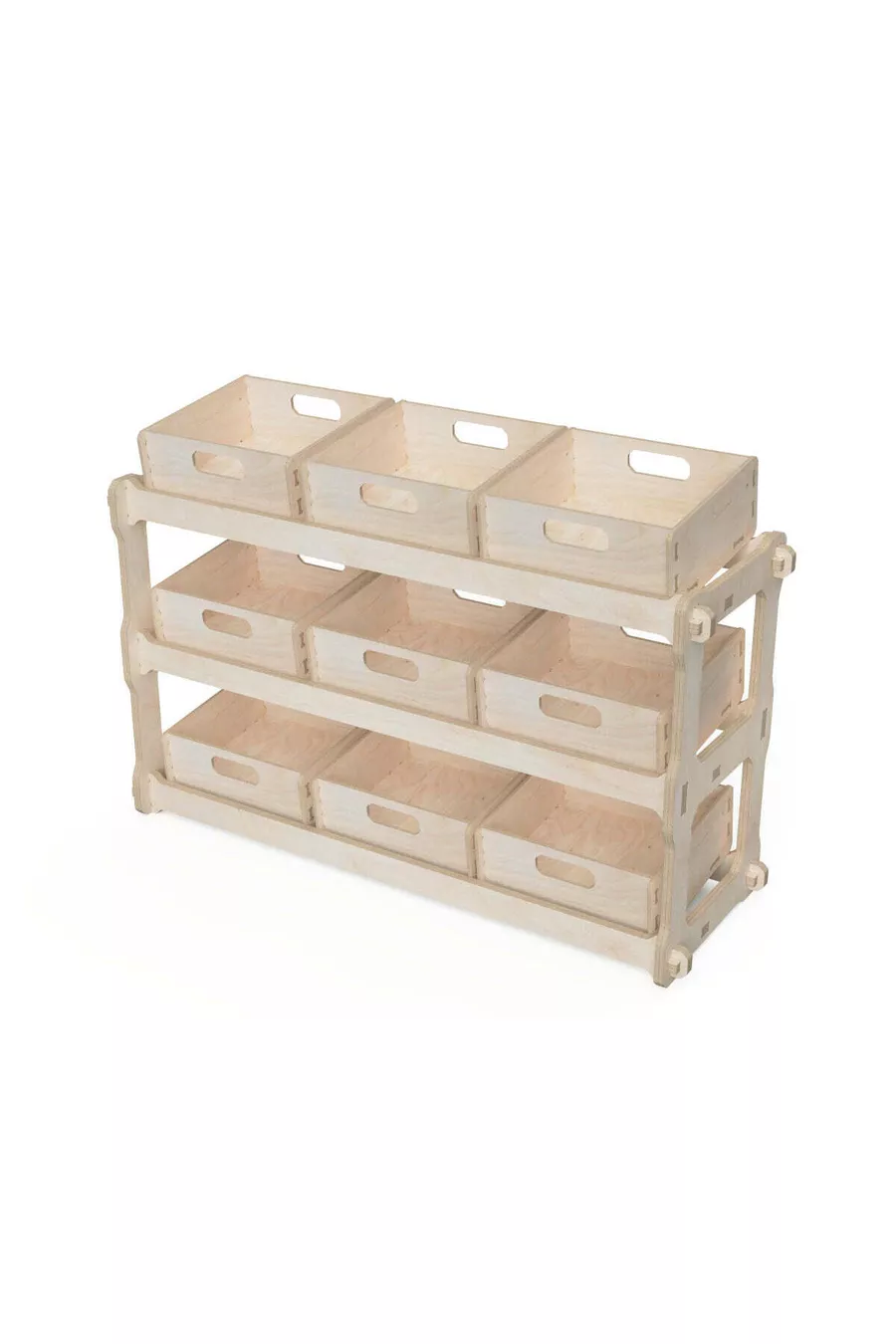 - Étagère en boîte en bois modulaire, organique, peignable, portable, design personnalisé, équipement