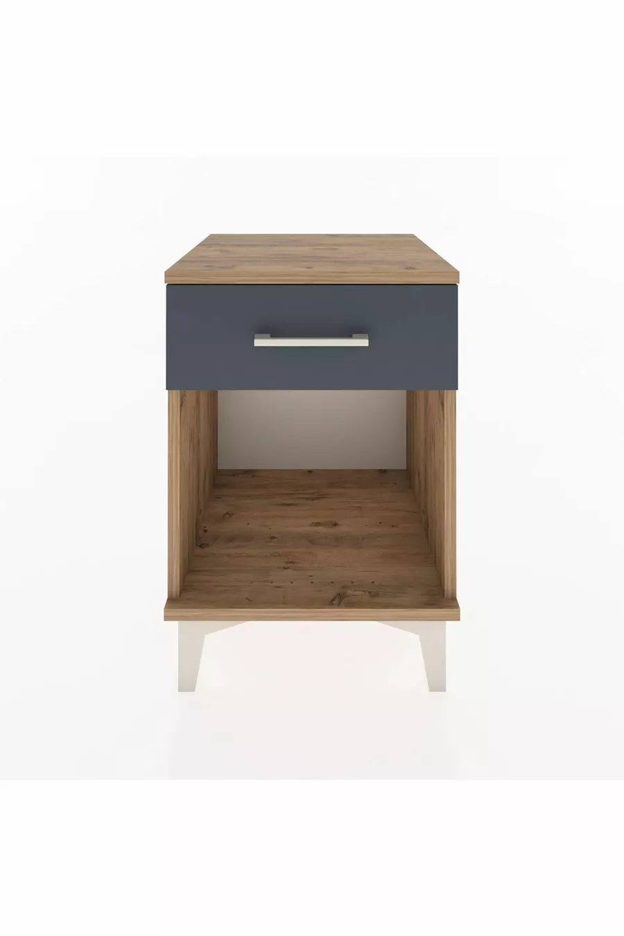 Commode Hyperion à un tiroir Pin-Anthracite