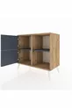 Commode Hyperion 2 étagères 2 portes Pin-Anthracite