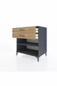 Commode Kronos à une étagère et deux tiroirs Anthracite-Pin