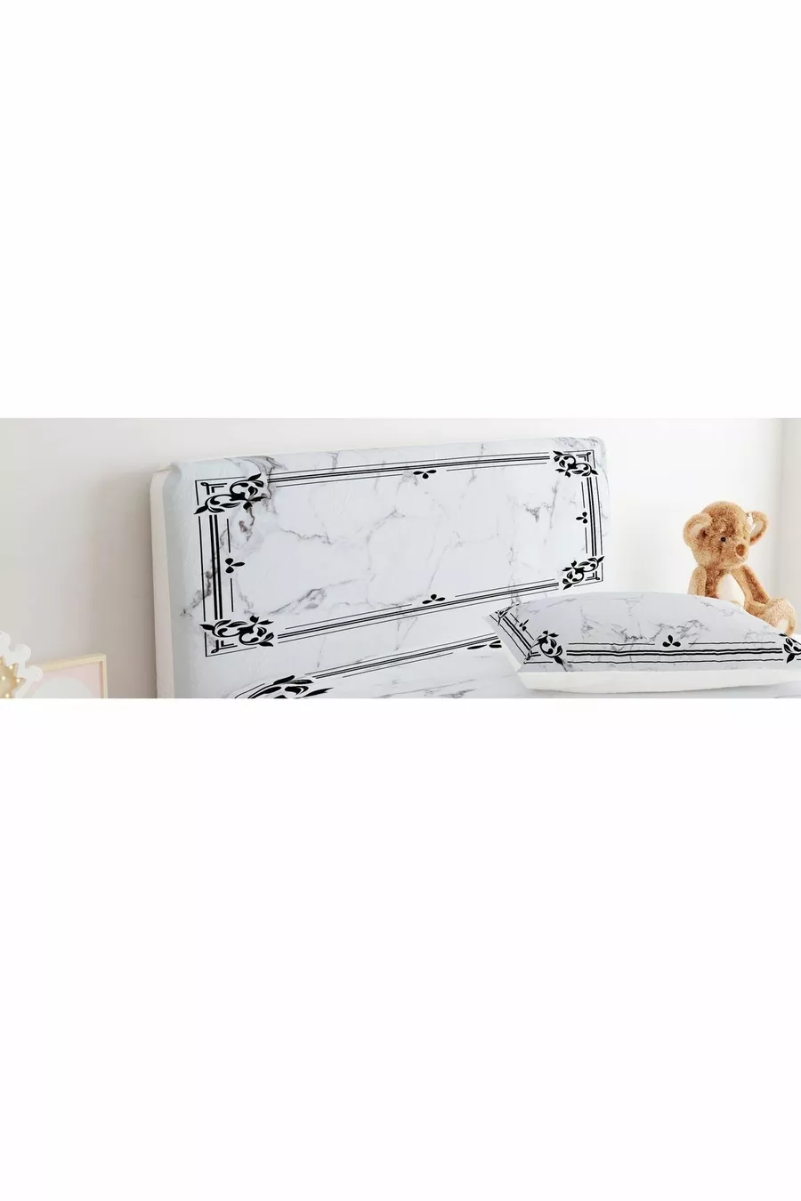Housse de tête de lit Base Motif marbre Fleurs