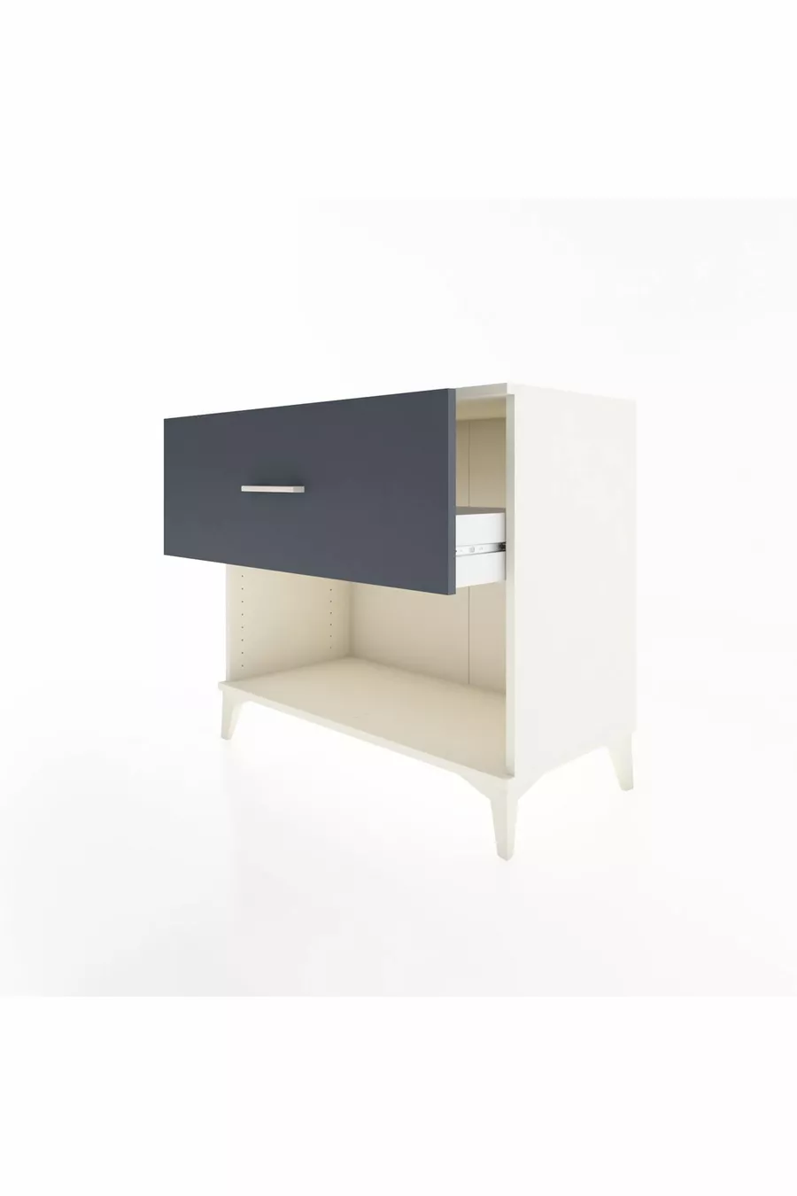 Commode Hyperion à un tiroir Pierre de Lune-Anthracite