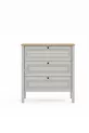 Commode Taiga 3 tiroirs, linge de lit Chambre à coucher Chambre de bébé Gris