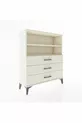 Commode Arges avec 2 étagères et 3 tiroirs, couleur Pierre de Lune