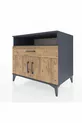 Commode Kronos avec 2 étagères, 1 tiroir et 2 portes, Anthracite-Sapin
