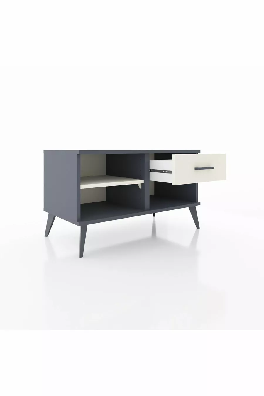 Commode Hyperion à une étagère et un tiroir, anthracite-pierre de lune