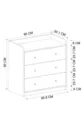 Commode à 3 tiroirs, commode à 6 compartiments, armoire de chambre à coucher, Begüm Safir Chêne Blanc