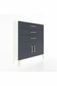 Commode Arges avec une étagère, 3 tiroirs et 2 portes, Pierre de lune-Anthracite