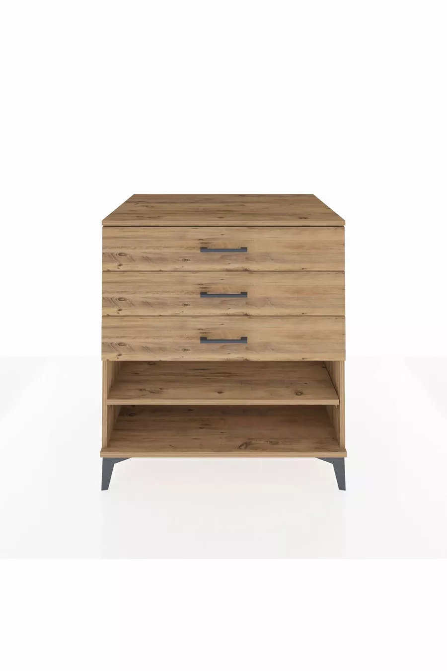 Commode Kronos à une étagère et 3 tiroirs en pin-pin