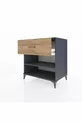 Commode Kronos à une étagère et un tiroir Anthracite-Épicéa