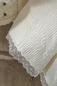 Couverture de lit double ultrasonique avec capitonnage en daim crème