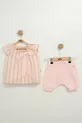 Ensemble de 2 pièces pour fille rayé avec short et nœud en mousseline