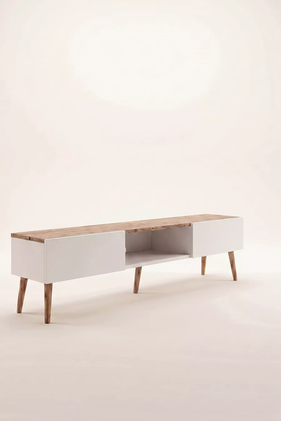Meuble TV moderne  cm, console à 2 portes, télévision sur pieds en bois, meuble TV élégant pour salon et salle de séjour, console TV, unité TV, meuble TV console