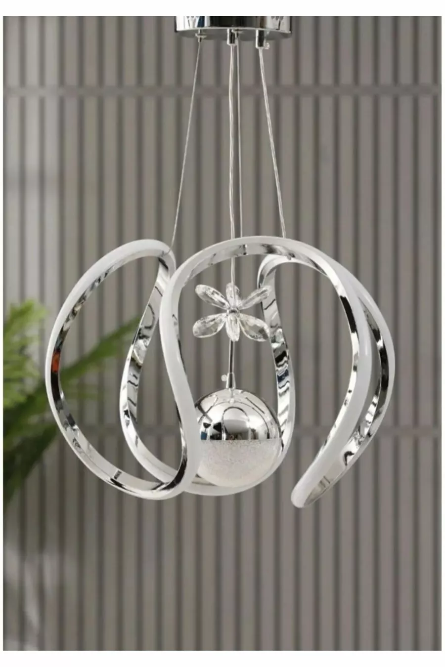 Suspension Lzy Avize Wesnay Modèle Chrome [ARGENT] 3 Couleurs Salon Cuisine Séjour Chambre Moderne LED