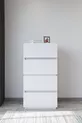  Commode Blanche Brevetée à 4 Tiroirs Galata Chambre à Coucher Chambre de Bébé Table de Nuit