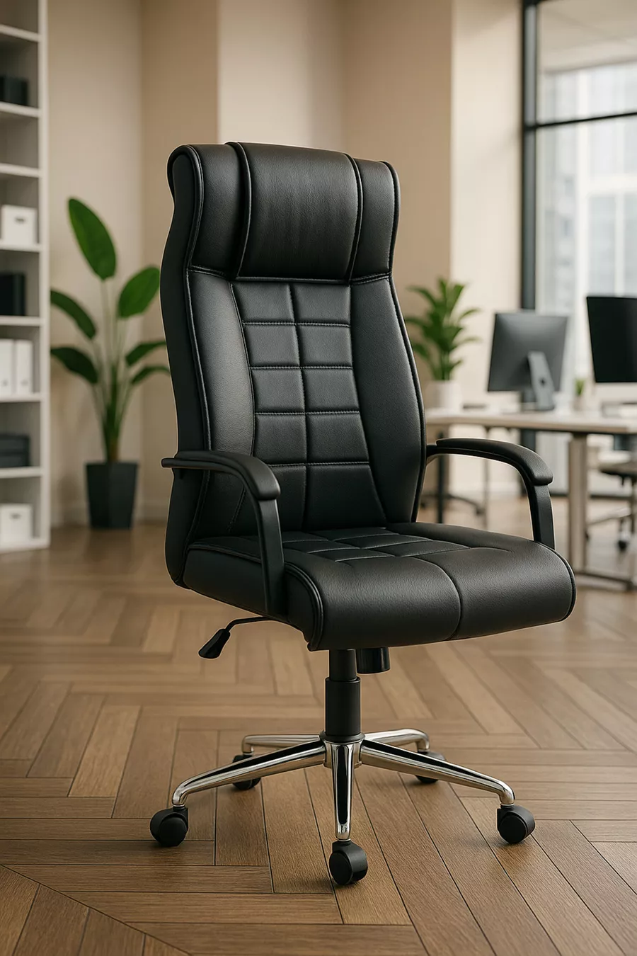 Chaise de bureau confortable à dossier haut ergonomique