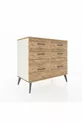 Commode Hyperion 6 tiroirs Pierre de lune-Sapin