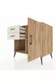 Commode Kronos avec une seule étagère, 2 tiroirs et une porte, Pin-Pin / Nacré