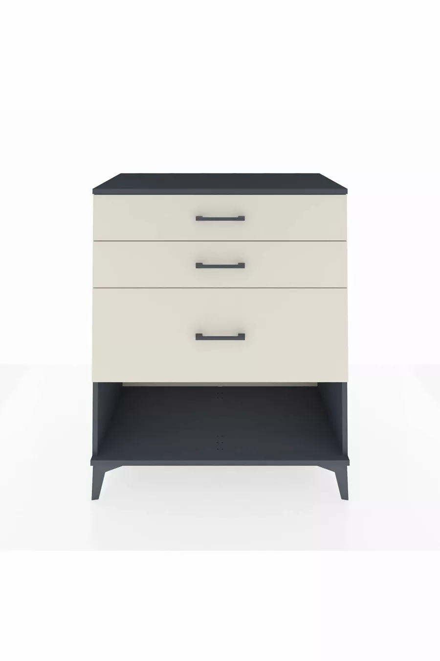 Commode Hyperion 3 tiroirs Anthracite-Pierres de lune