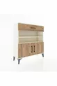 Commode Arges 3 étagères, 1 tiroir, 2 portes, Pierre de lune-Pin
