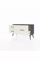 Commode Arges 3 étagères Anthracite-Anthracite/Gris pierre