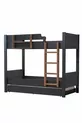 Lit superposé, lit superposé modulable pour enfants, anthracite - noyer + 2 matelas Comfort