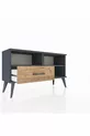 Commode Arges 2 étagères avec un tiroir Anthracite-Anthracite/Merisiers