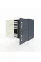 Commode Hyperion à une étagère, 3 tiroirs et 2 portes Anthracite-Anthracite/Gris pierre
