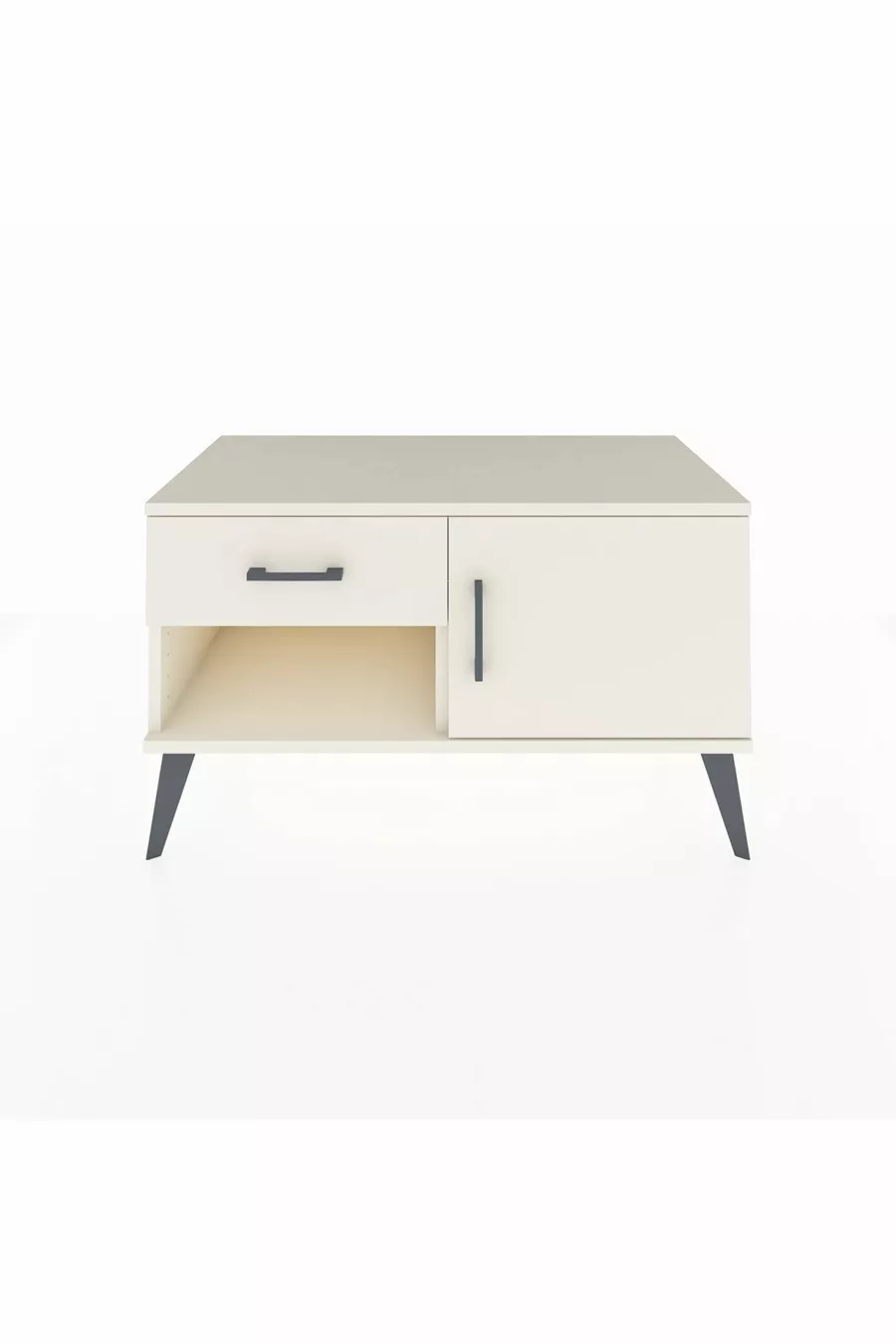 Commode Hyperion à une étagère, un tiroir et une porte en pierre de lune