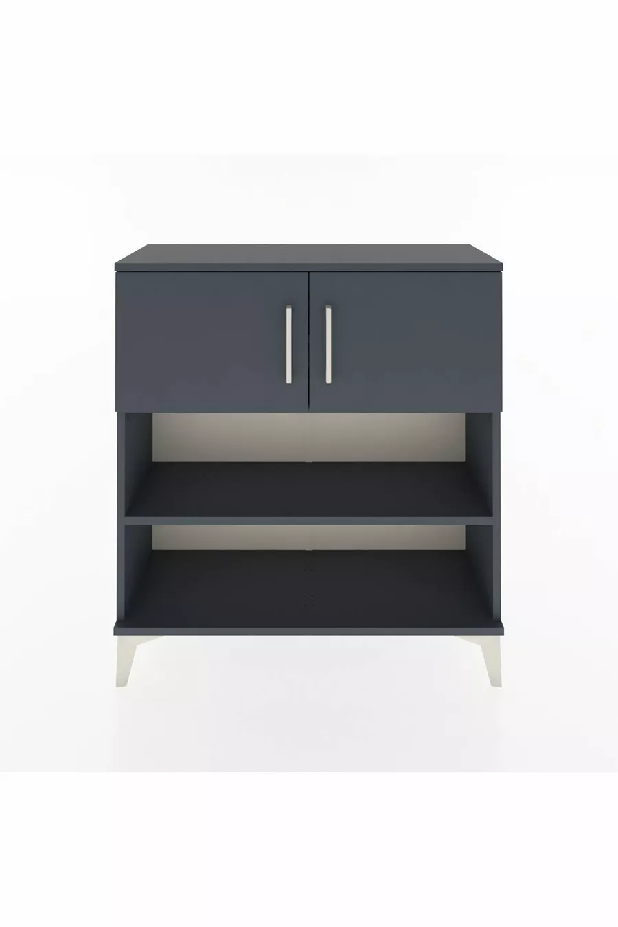 Commode Arges 3 étagères 2 portes Anthracite-Anthracite