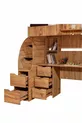 Lit superposé, litera avec armoire et bureau, noyer foncé, 1 matelas Comfort