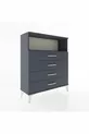 Commode Arges à une étagère et 4 tiroirs Anthracite-Anthracite