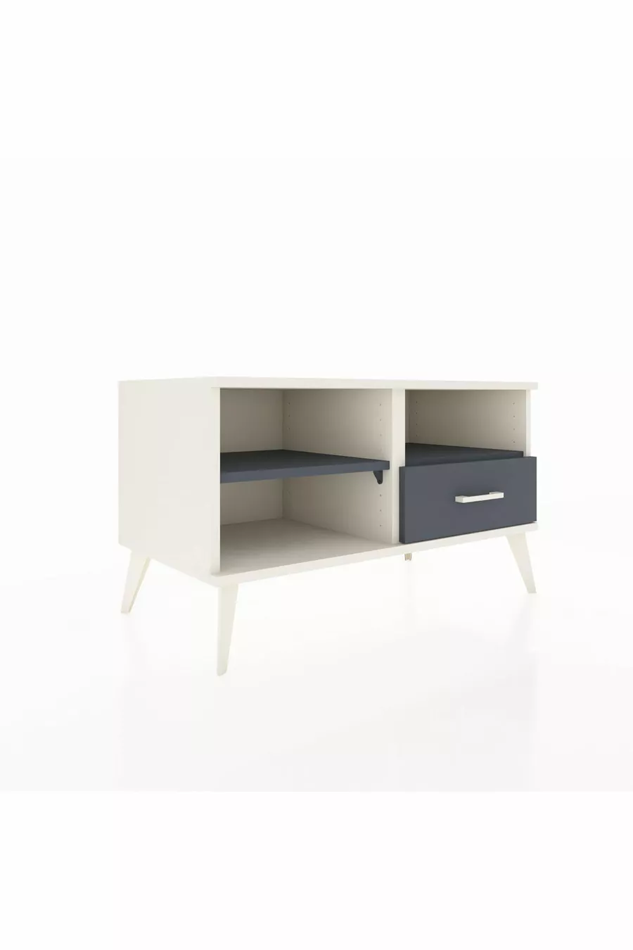 Commode Hyperion 2 étagères 1 tiroir Pierre de lune-Anthracite