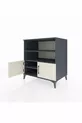 Commode Kronos 3 étagères 2 portes Anthracite-Pierre de lune