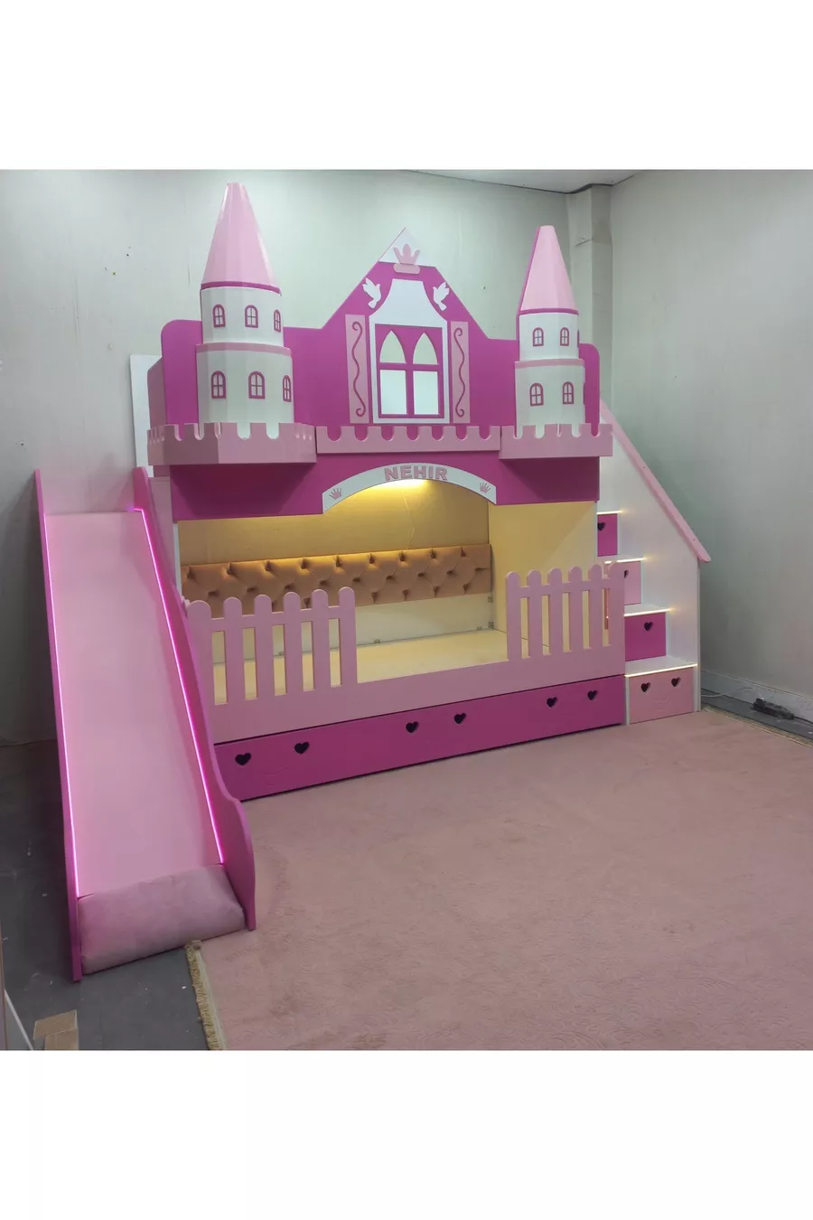 LIT SUPERPOSÉ AVEC LIT POUR ENFANT ET TOBOGGAN
