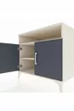 Commode Kronos 2 étagères 2 portes Pierre de Lune-Anthracite