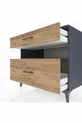 Commode Kronos à une étagère et deux tiroirs Anthracite-Pin