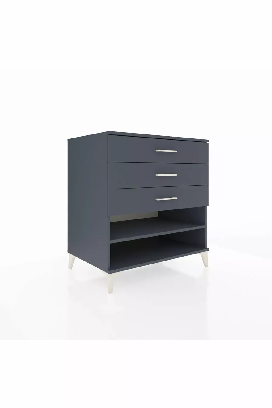 Commode Kronos à une étagère et trois tiroirs Anthracite-Anthracite