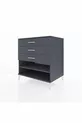 Commode Kronos à une étagère et trois tiroirs Anthracite-Anthracite