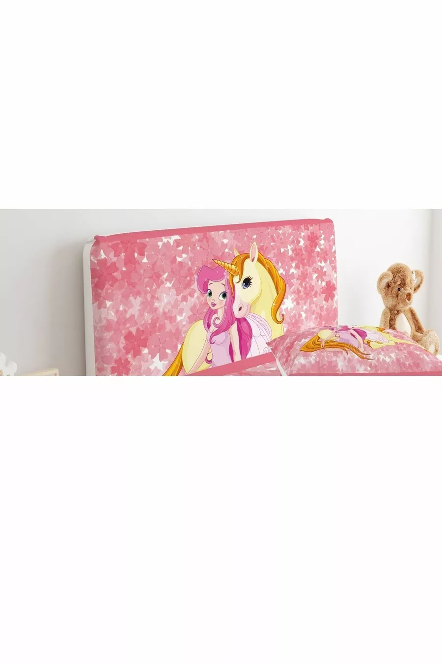 Housse de tête de lit Licorne assise et Princesse