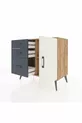 Commode Hyperion avec une seule étagère, 3 tiroirs et une porte, pin-gris/anthracite