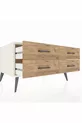 Commode Kronos 4 étagères Pierre de lune-Pierre de lune/Pin